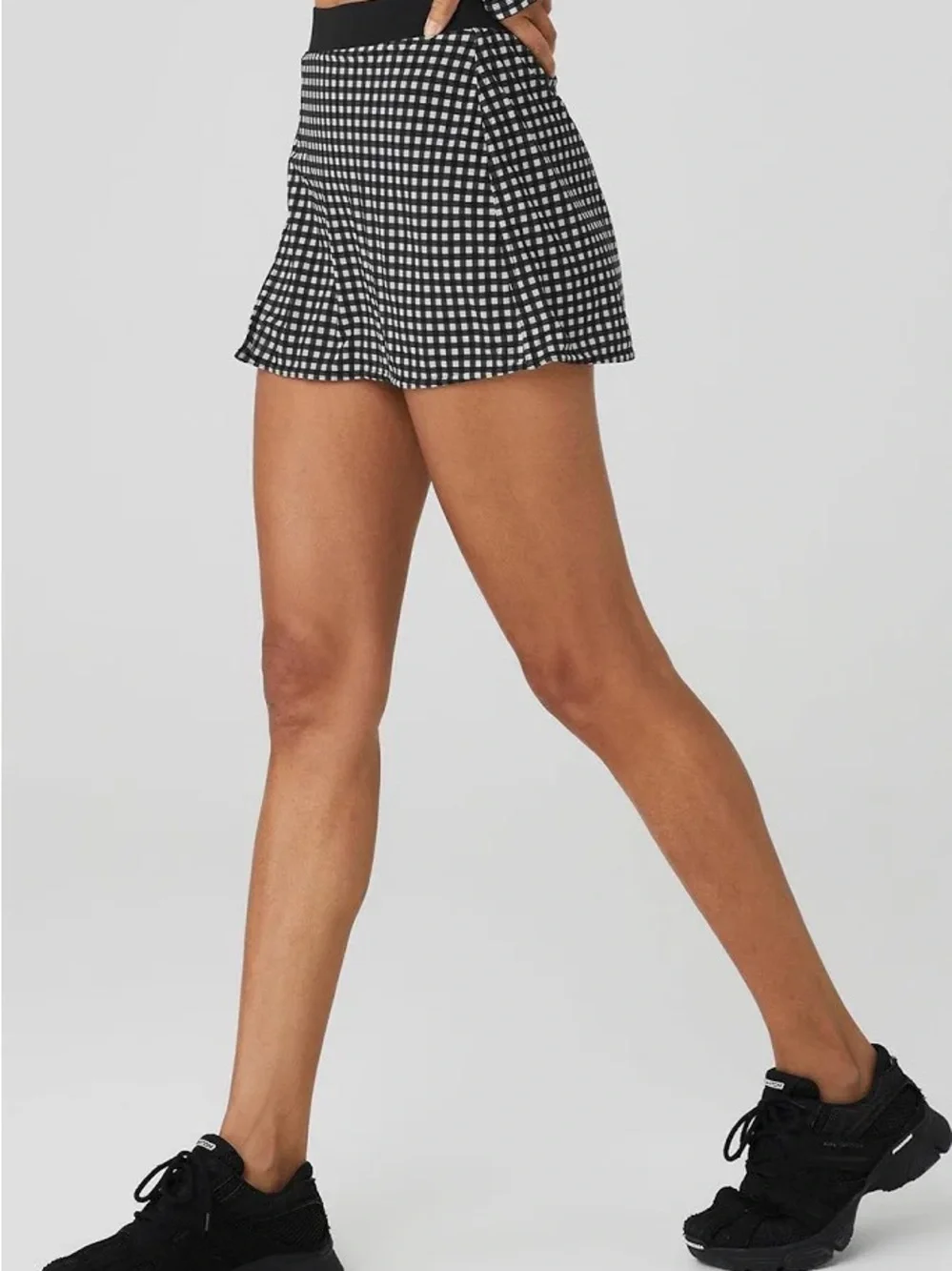 Alo Gingham Black & White Tennis Skirt - Picture 2 of 6